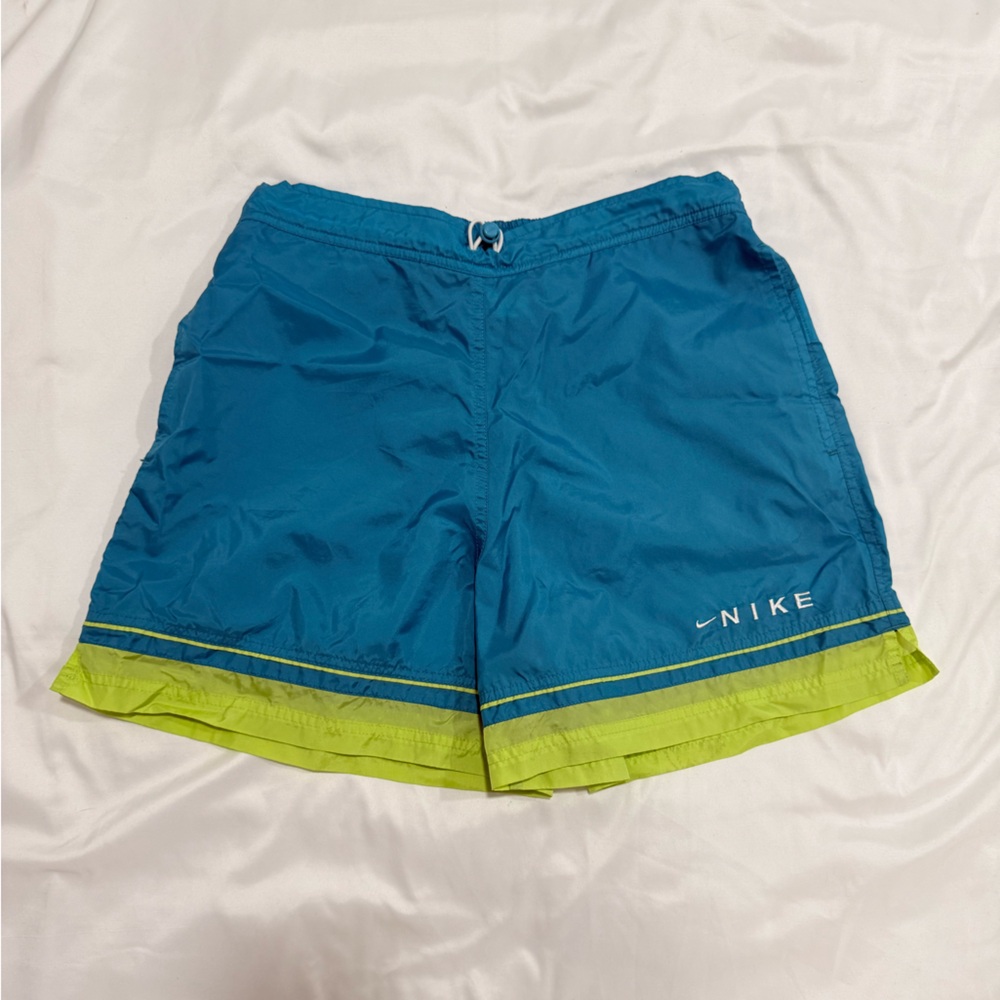 Nike Women's Aqua and Lime Board Shorts